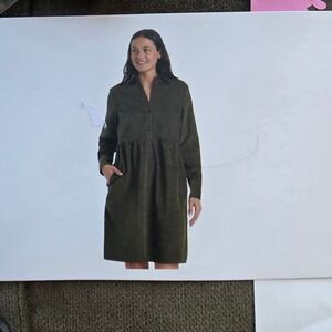 Nine West Jeans Dress Size Small Cotton Shirt Dress Grape‎ Leaf Green